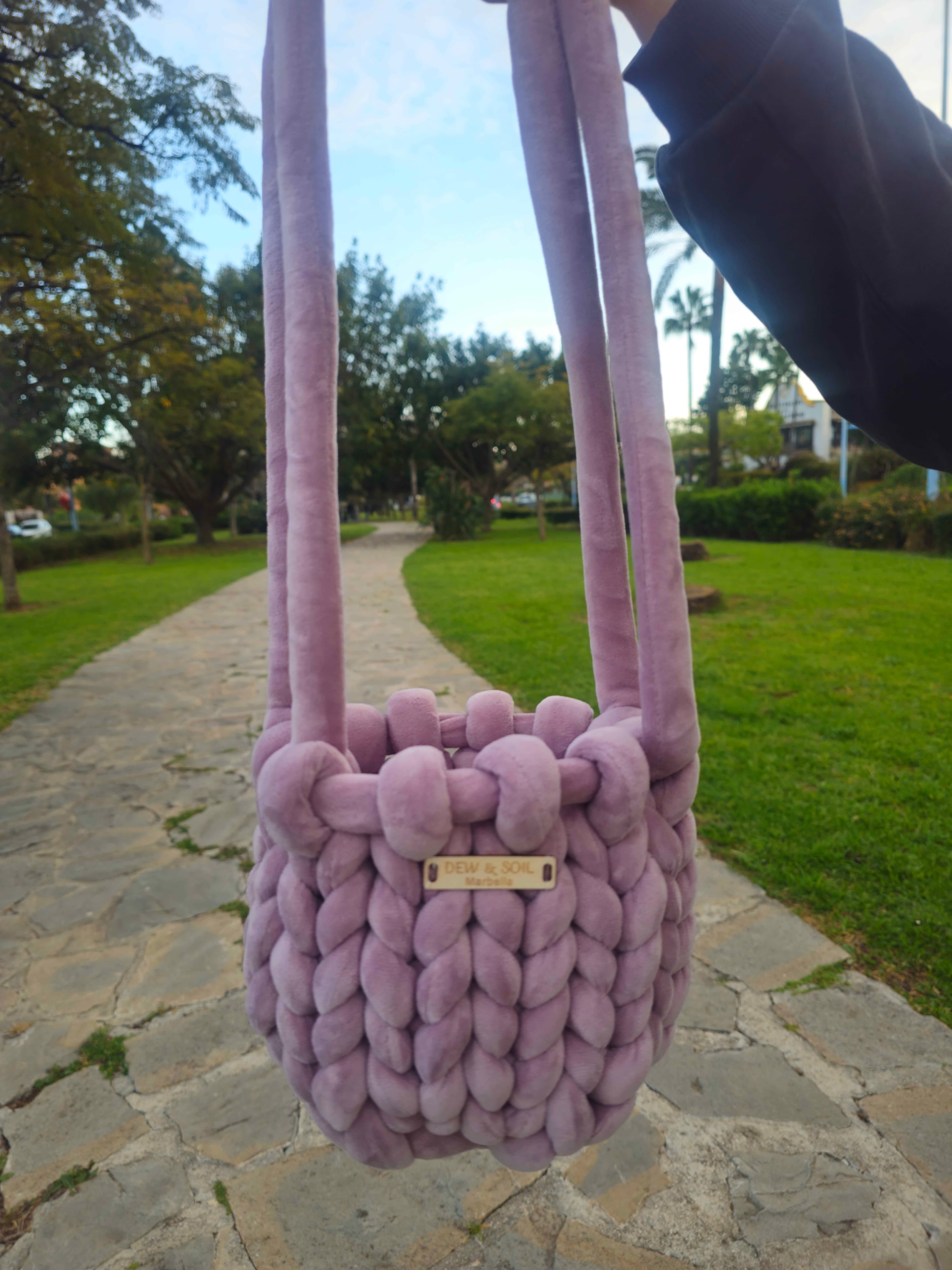 Braided Velvet Mini Bag — Lavender product photo